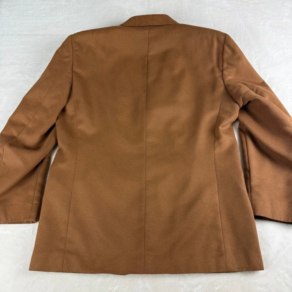Faux Suede Blazer Mens 40S Camel Brown 3 Button Tailored‎ Norm Thompson USA Made